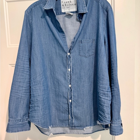 EILEEN Vintage Stonewashed Wash Denim Relaxed Button-Up Shirt Large. - Picture 14 of 14